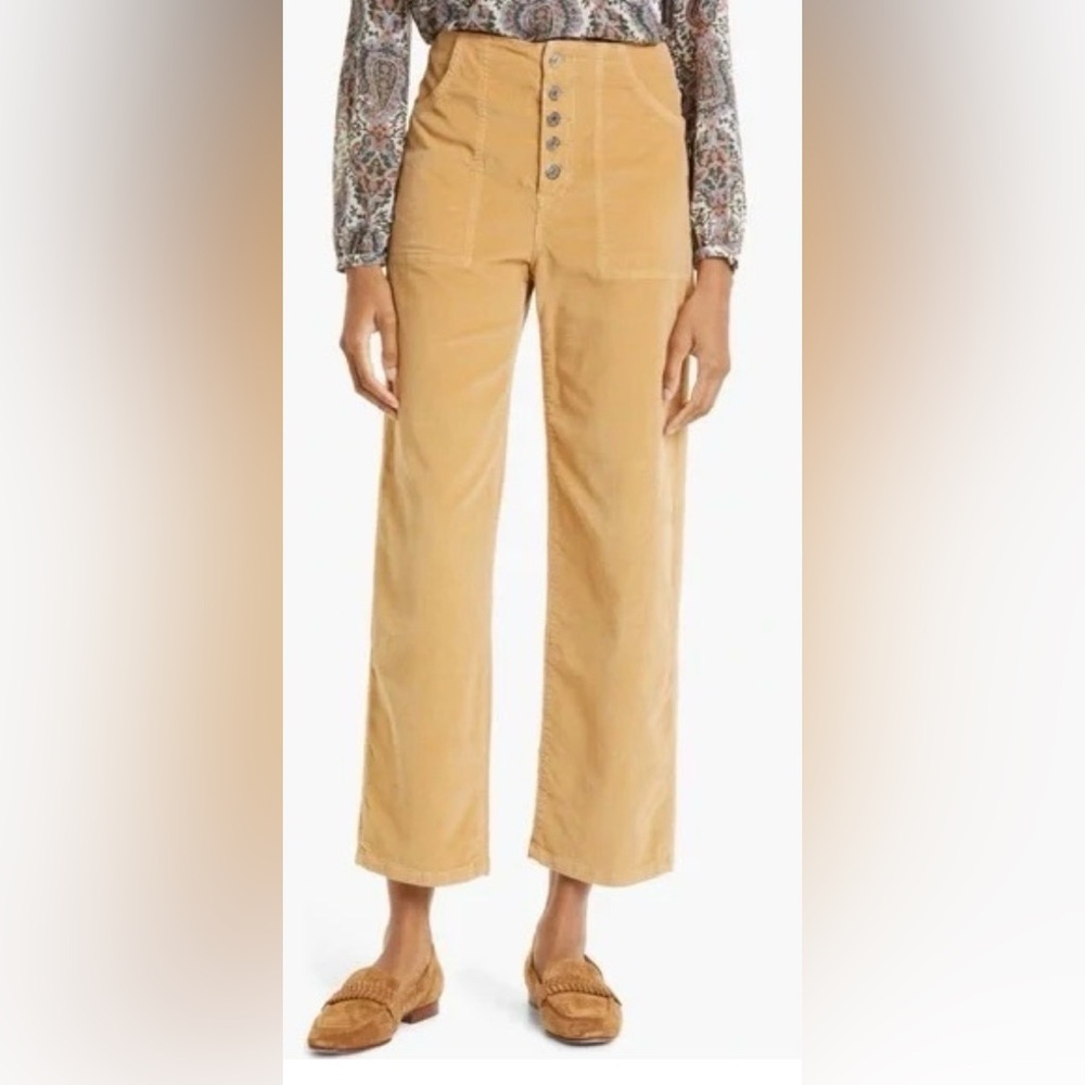 Veronica Beard Crosbie crop Corduroy Pants. Size 26.Butter Yellow